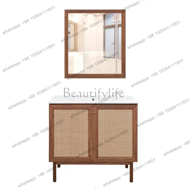 Bathroom cabinet oak floor-to-ceiling new Chinese washbasin bathroom cabinet combination toilet washbasin