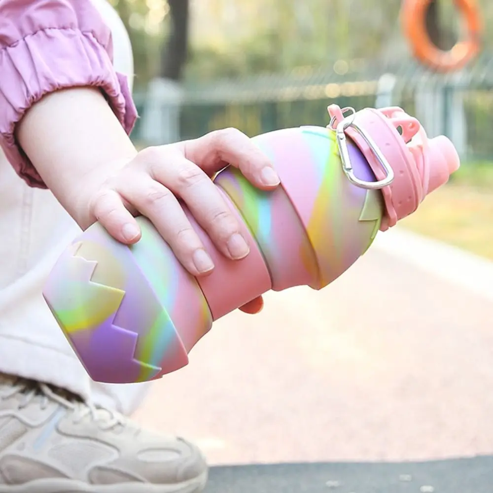 With Carabiner Silicone Folding Cups Silicone Multifunction Sport Water Bottle Large Capacity Anti-fall Portable Water Bottle view 3
