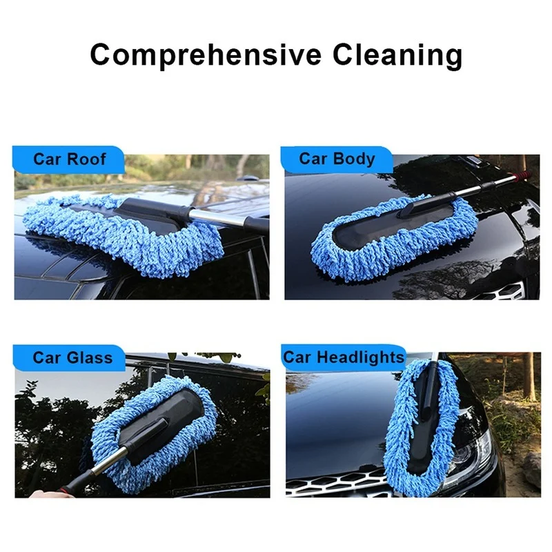 Car Cleaning Supplies Car Retractable Wax Drag Microfiber Dust Brush Upgrade Garage Dual-purpose Dust Broom Car Wash Brush