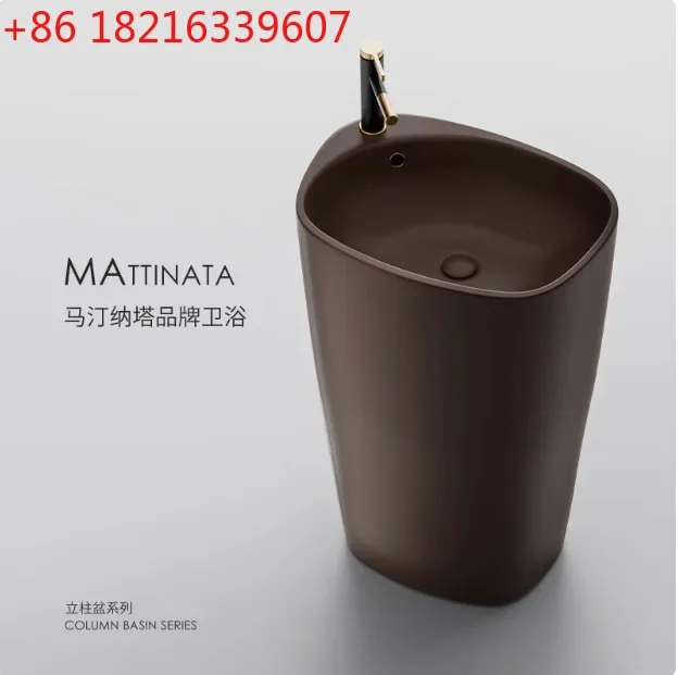 Creative wash basin small apartment ceramic column basin balcony column basin