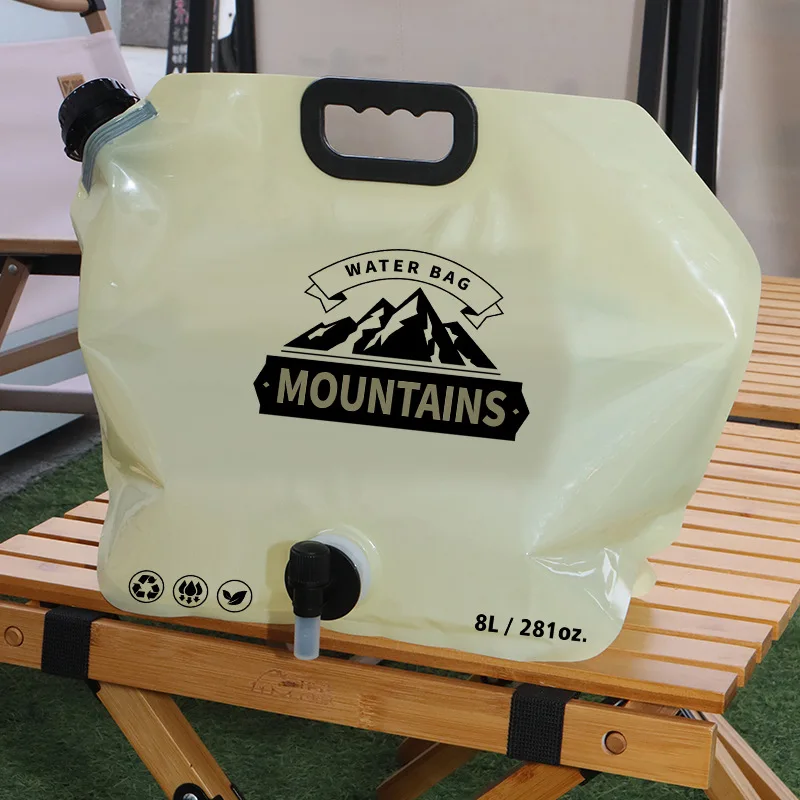 Outdoor Großvolumiger Wasserbeutel 8L Tragbarer Faltbarer Wasserspeicherbeutel Camping Auto Lebensmittelechter Weicher Wasserspeicherbeutel – Detail 2
