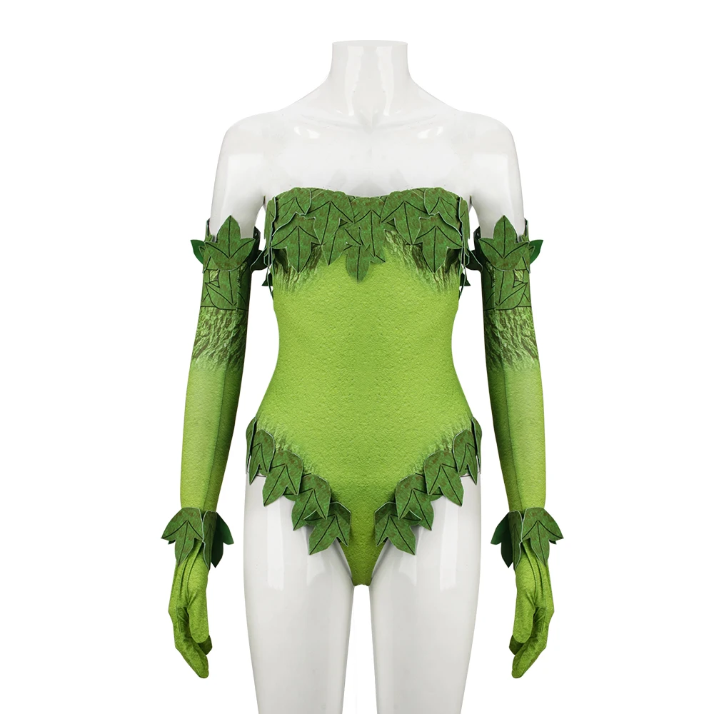 Poison Ivy Costume for Women Sexy Pamela Lillian Isley Cos Bodysuit Halloween Superhero Cosplay Outfits