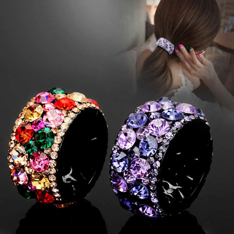 Colorful Grab Clips Hairpins Rhinestone Hair Claws Shiny Crystal Ponytail Bun Headband Hair Clips Barrettes Hair Accessories