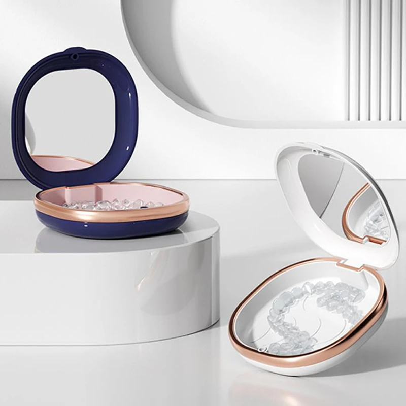 للأسنان السفر كاذبة أسنان صناديق 1 قطعة الأقواس حالة الأسنان التجنيب صندوق حالة المغناطيسي أليجنر حامي الفم الحاويات