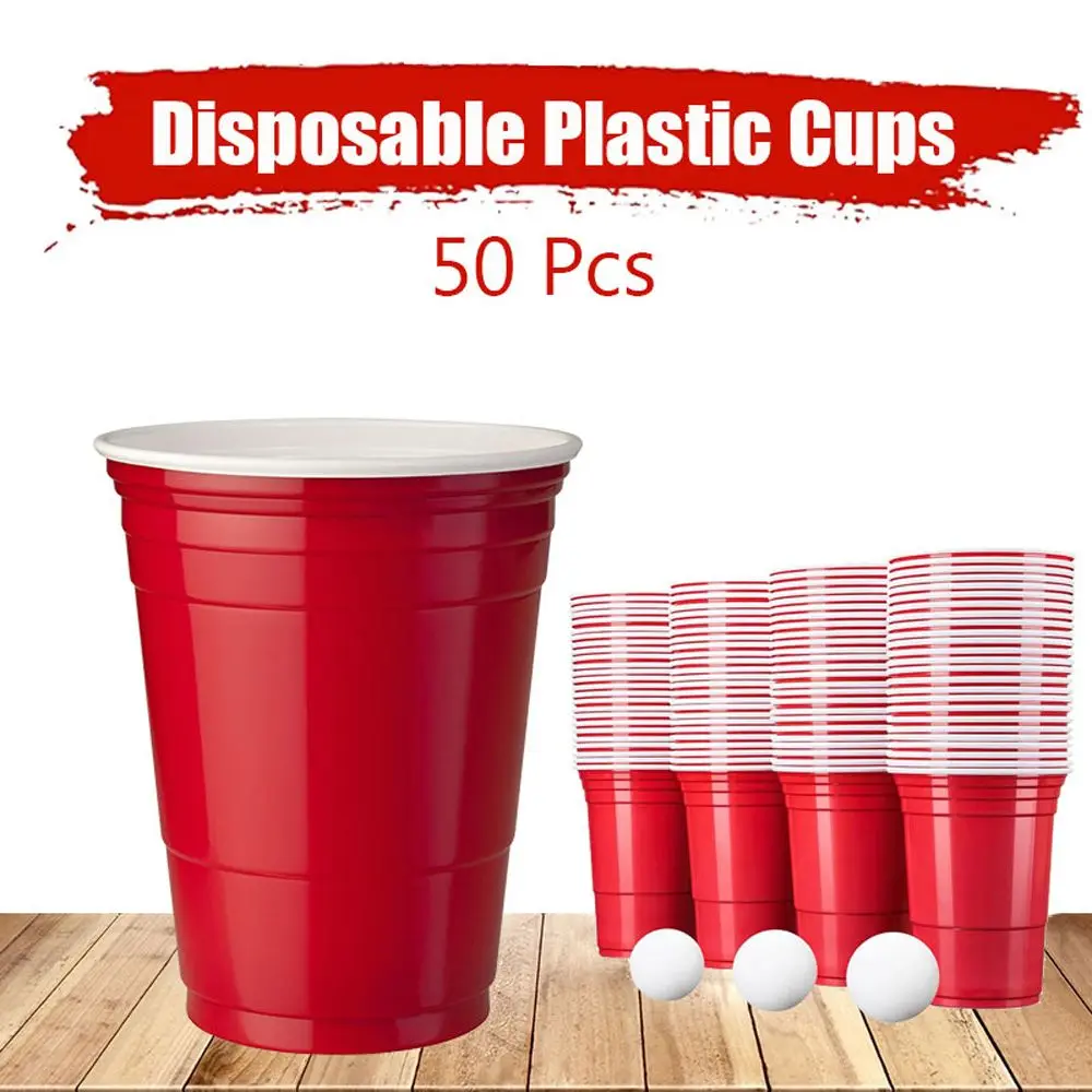 50Pcs/Set 450ml Drinking Beer Pong Houseware Games Restaurant Party Supplies Juice Cup Plastic Cup Household