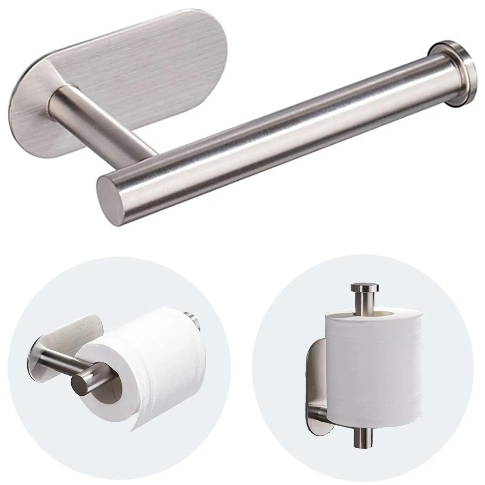 

Toilet Paper Holder,Stainless Steel No Drilling Wall Mount Toilet Paper Holder for Bathroom,Kitchen,Washroom