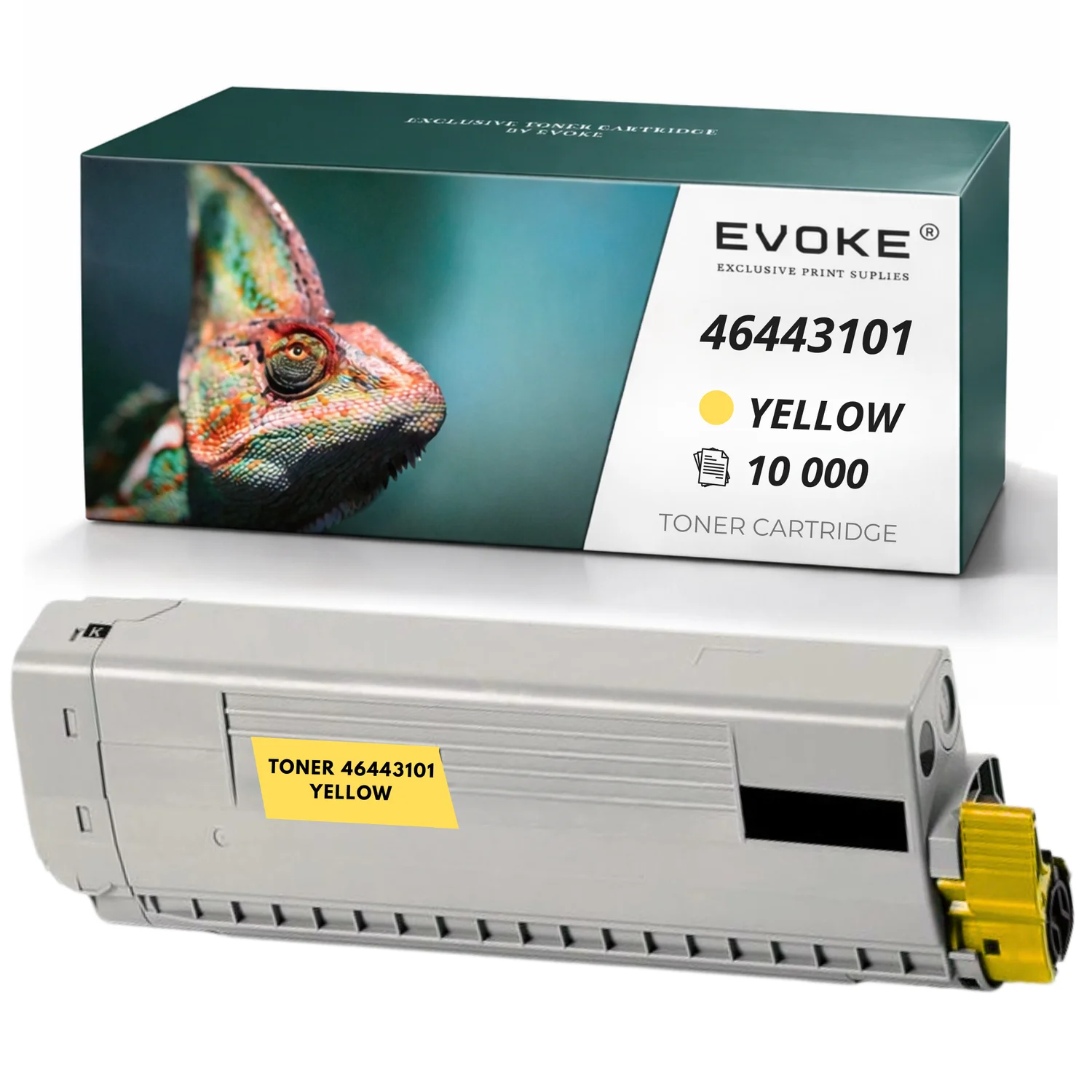 Evoke Compatibele Toner voor Oki C833 Y C833Y C833 46443101 Geel 10000 Pagina's C833Dn C833Dt C833N C843Dn