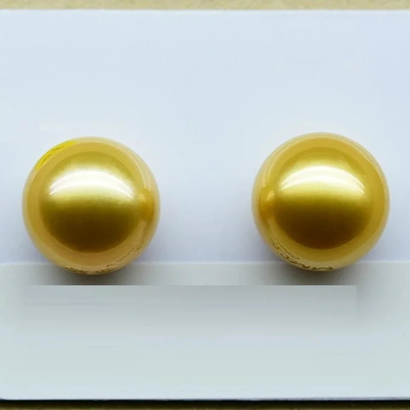 Pérolas douradas naturais genuínas de 11-12 mm, sem furo, kit de fabricação de joias DIY para pingente, brincos, anel