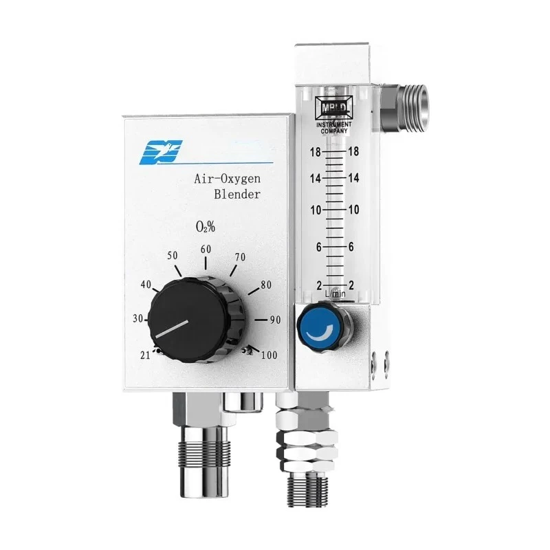 Air O2 FLOW Meter Mixer Blender Float Metal Ball Pigeon AD3000 21%- FiO2 +/-3% Accuracy 1-15LPM