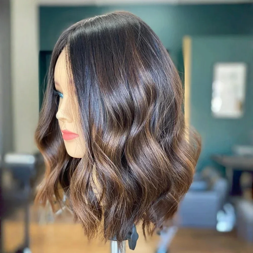 

Бесклеевой светлый блондин Длинный 18 дюймов Объемная волна 5x5 Шелковая основа Еврейский парик из человеческих волос Детские волосы HD Кружева Европейские волосы Предварительно выщипанные