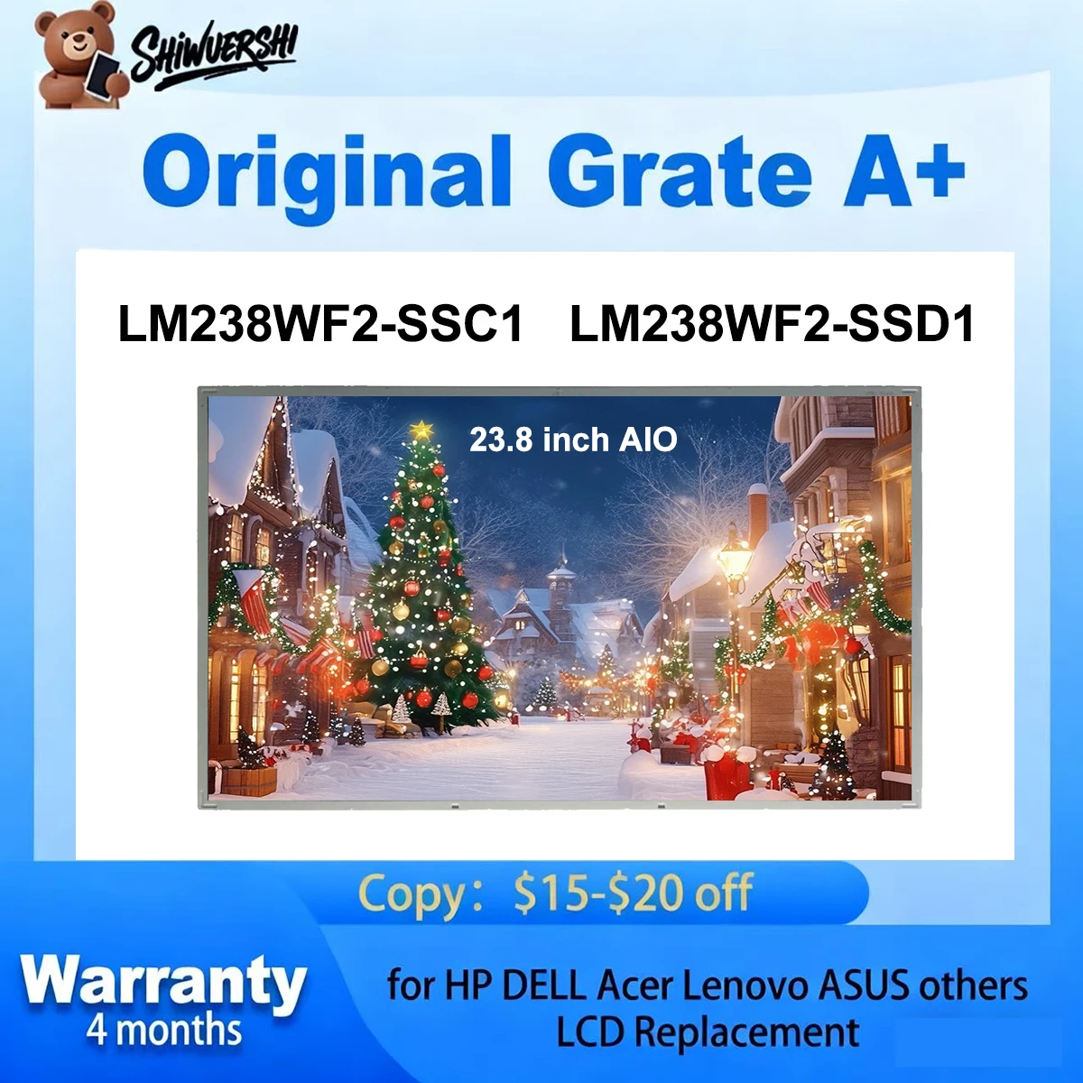 

Оригинальный LM238WF2 SSC1 LM238WF2 SSD1 23,8-дюймовый IPS 30-контактный для HP Lenovo Acer ASUS Dell AIO ЖК-дисплей