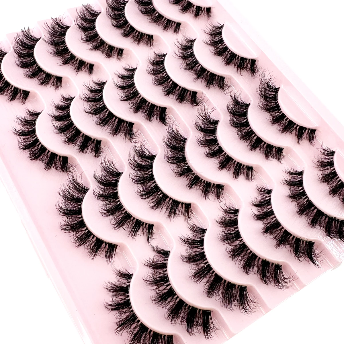 14/10/1Pairs غير مرئية الفرقة مجزأة جلدة ثلاثية الأبعاد واضح الفرقة جلدة نظرة طبيعية Wispy رموش بالمنك رقيق القط رموش