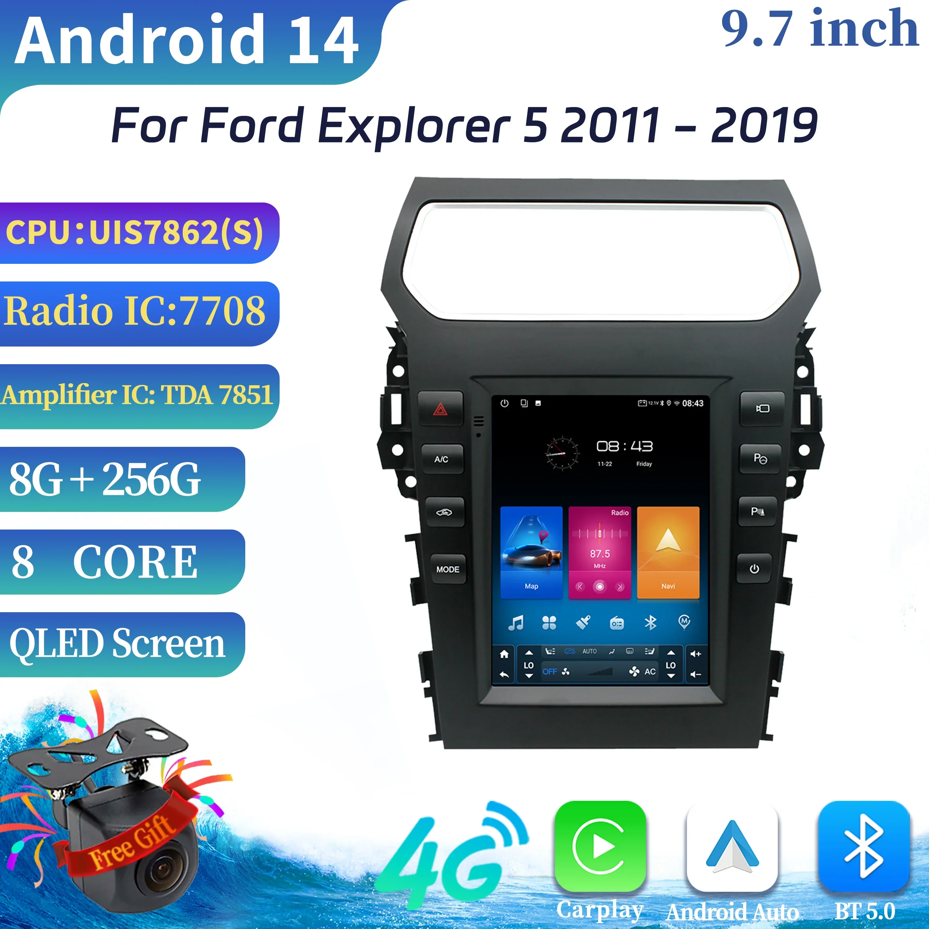 

9.7inch Android Car Stereo Radio Multimedia For Ford Explorer 5 2011-2019 Navigation Carplay Automotive Touch Head Unit Screen