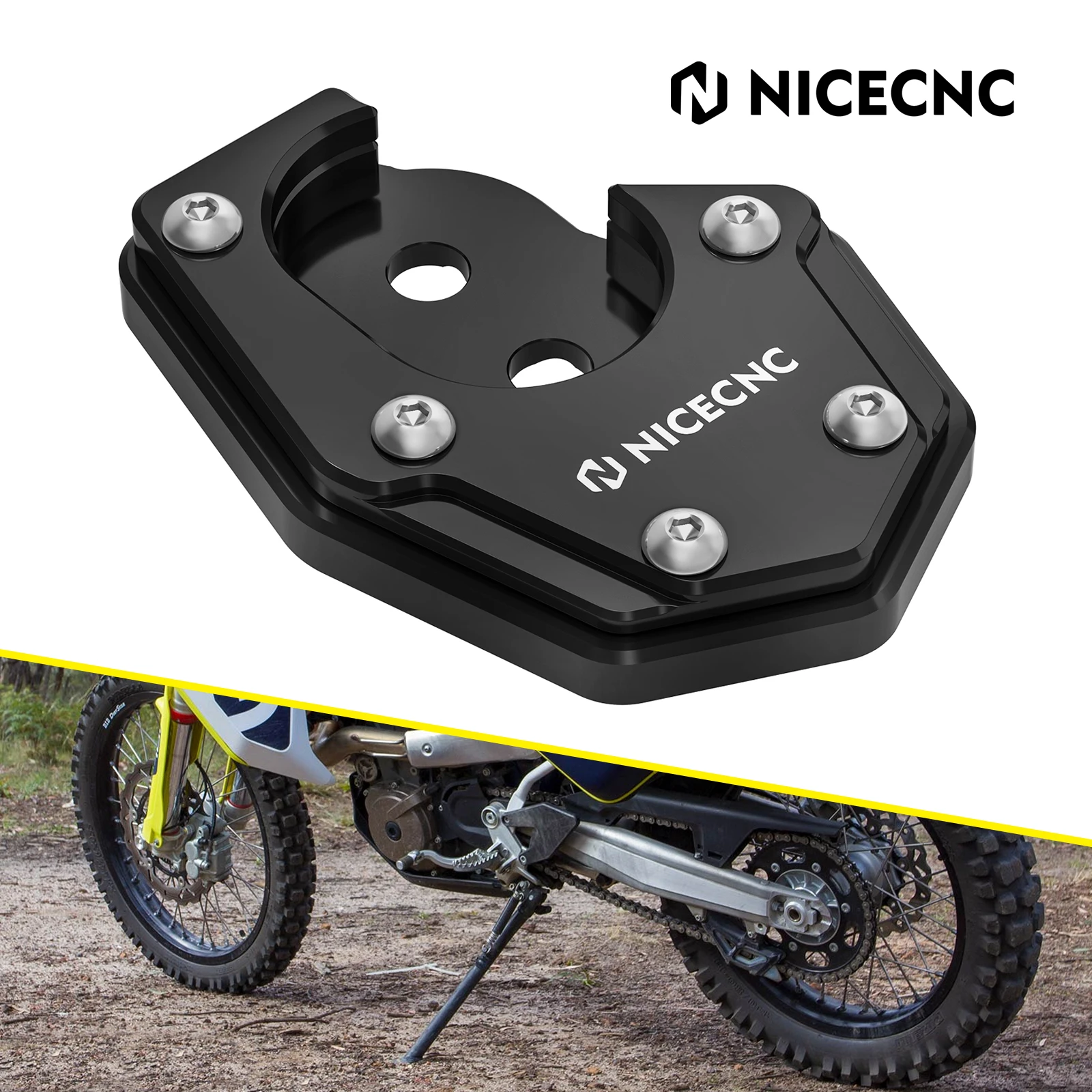 

For Husqvarna Norden 901 Kickstand Extension Plate Footstand Enlarger Pad for Husqvarna 701 Enduro/LR 701 Supermoto 2020-2023