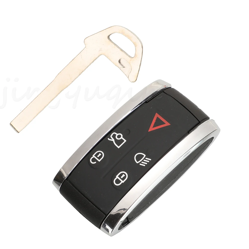 5 Buttons Car Remote Smart Keyless Fob Case Shell w/ Uncut Key Blade For Jaguar XF XK XKR X-Type S-Type 2007 2008 2009 2010 2012 - view 3