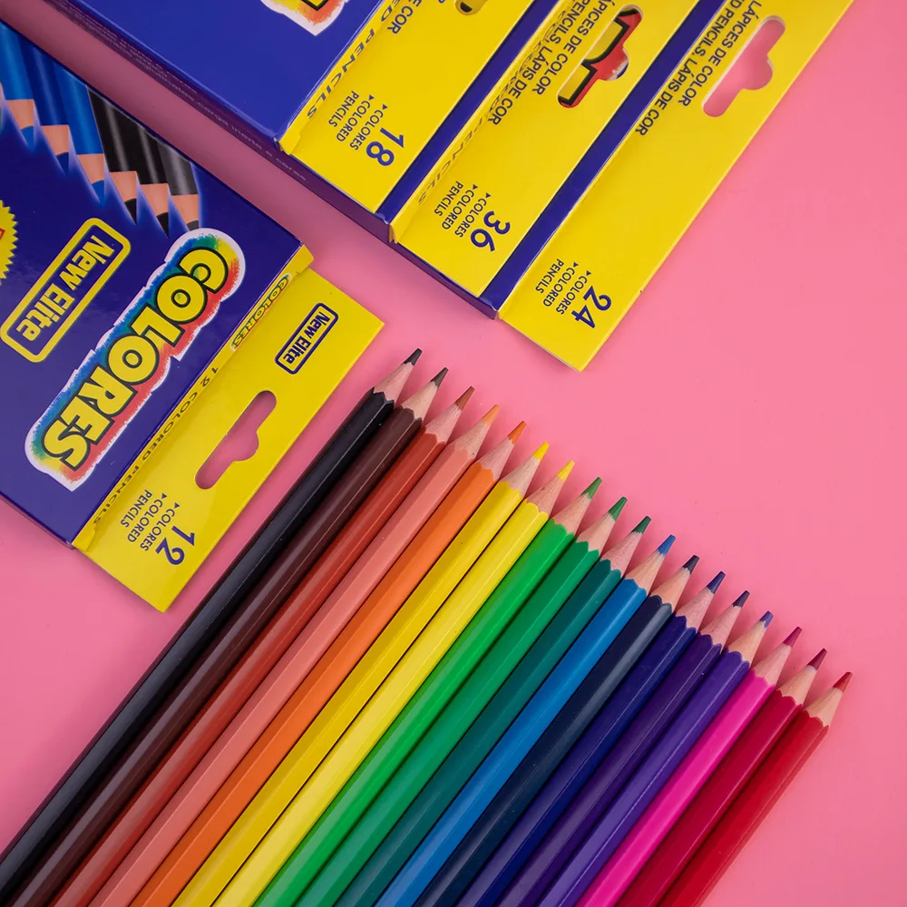 Oil-based colored lead 12/18/24/36/48 color boxed children's drawing drawing pencil, colored pencil set  drawing pencil set