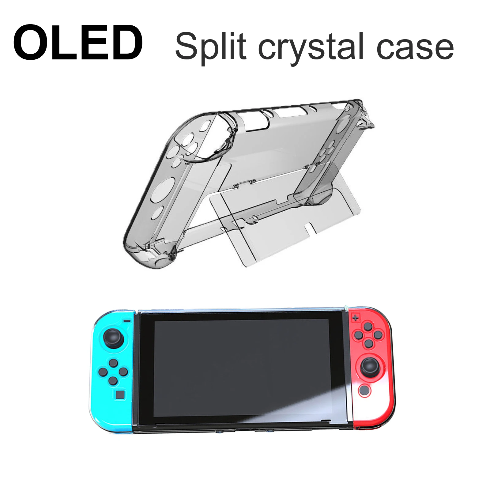 For Nintendo Switch OLED PC Transparent Crystal Case - Slim Split Design Console Cover with Hybrid (Switch/OLED/Switch Lite)