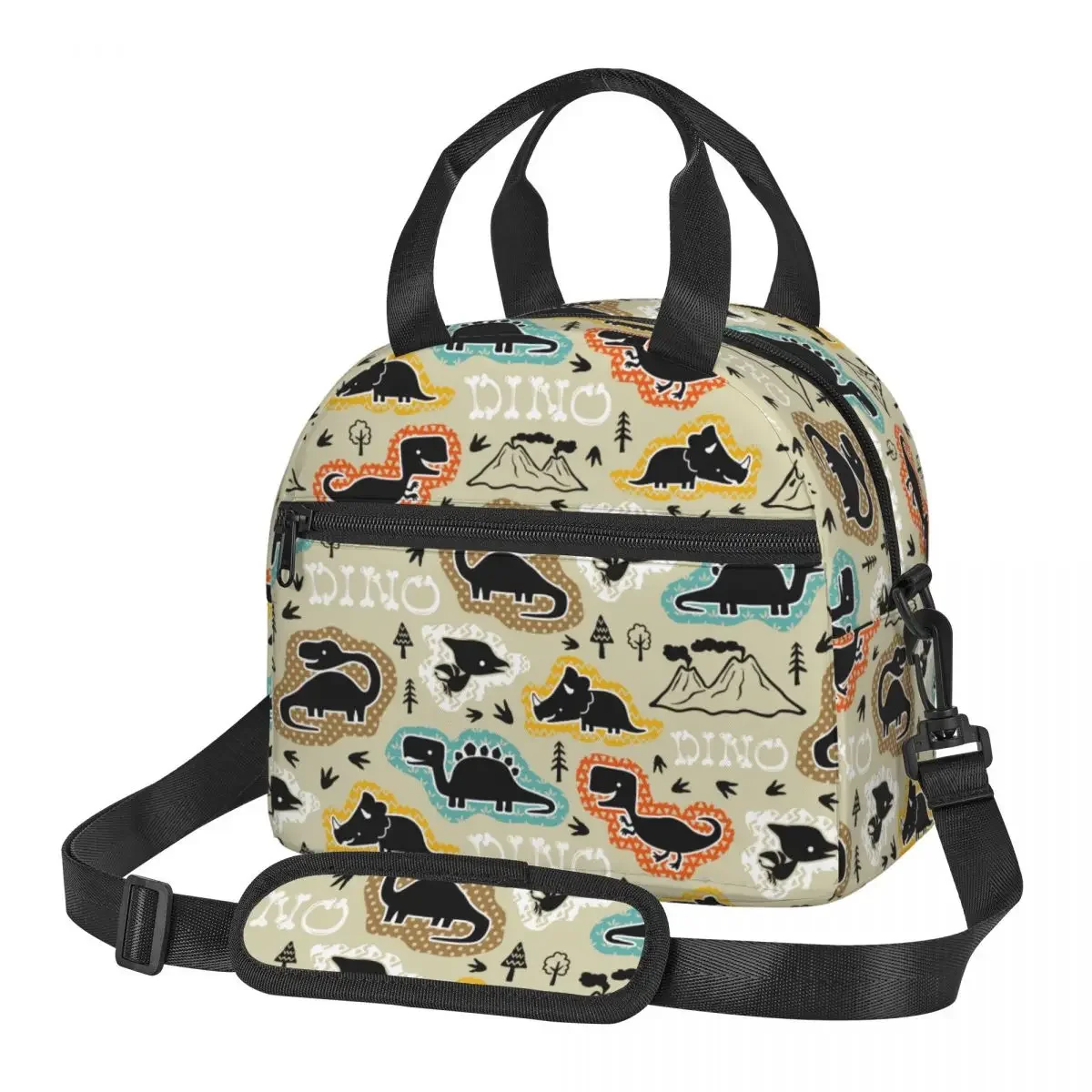 

Большие ланч-боксы с регулируемым плечевым ремнем, контейнер для обеда с героями мультфильмов и динозавров, термохолодильник