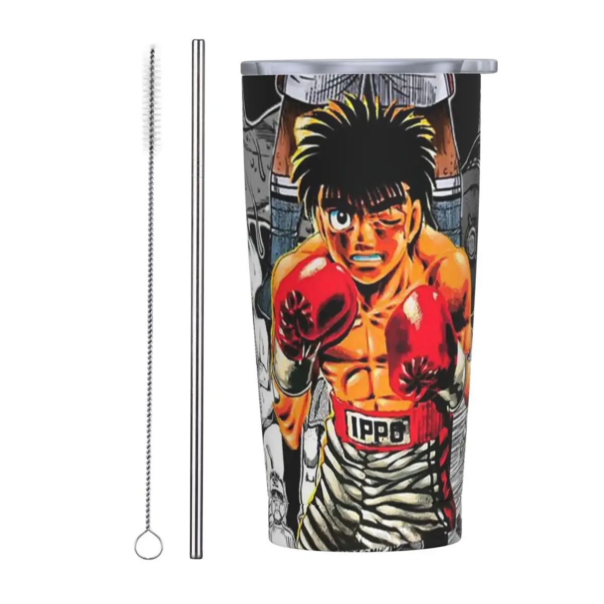 Anime Hajime No Ippo Kamogawa Boxing Gym KBG Makunouchi Takamura Stainless Steel Vacuum Mugs Thermal Cold Cups Straw With Lid