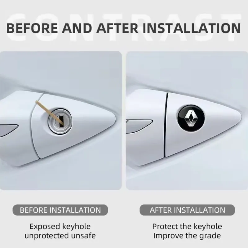 قفل باب السيارة ثقب المفتاح ملصقات حماية مضادة للحجب لرينو ميجان 2 3 4 توينجو كليو تاليسمان كابتور كويد ملصقات السيارات #4