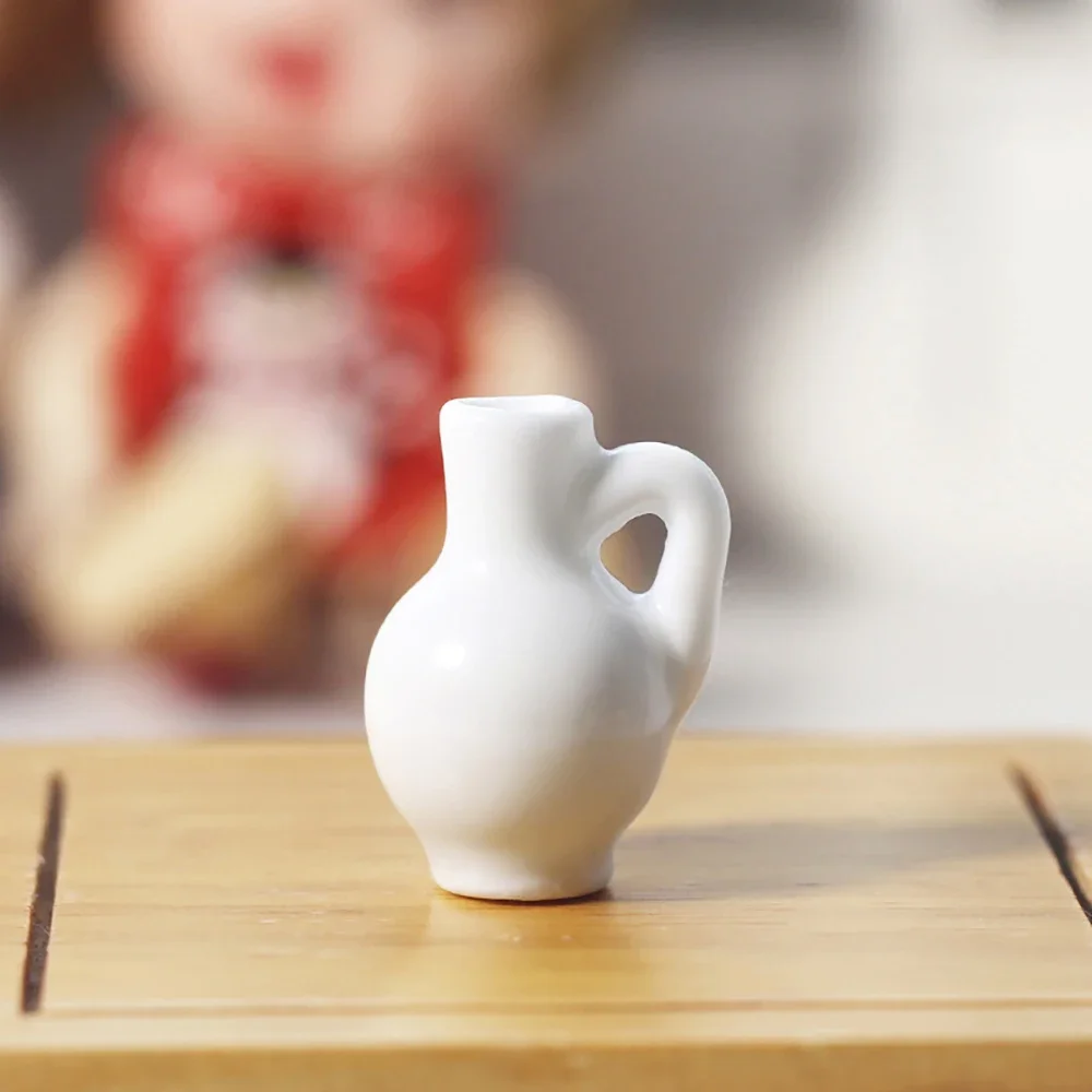 1Pcs 1/12 Puppenhaus Miniatur Keramik Blume Vase Mini Wasserkocher Modell Spielzeug für Puppe Haus Zubehör Dekoration OB11 bjd