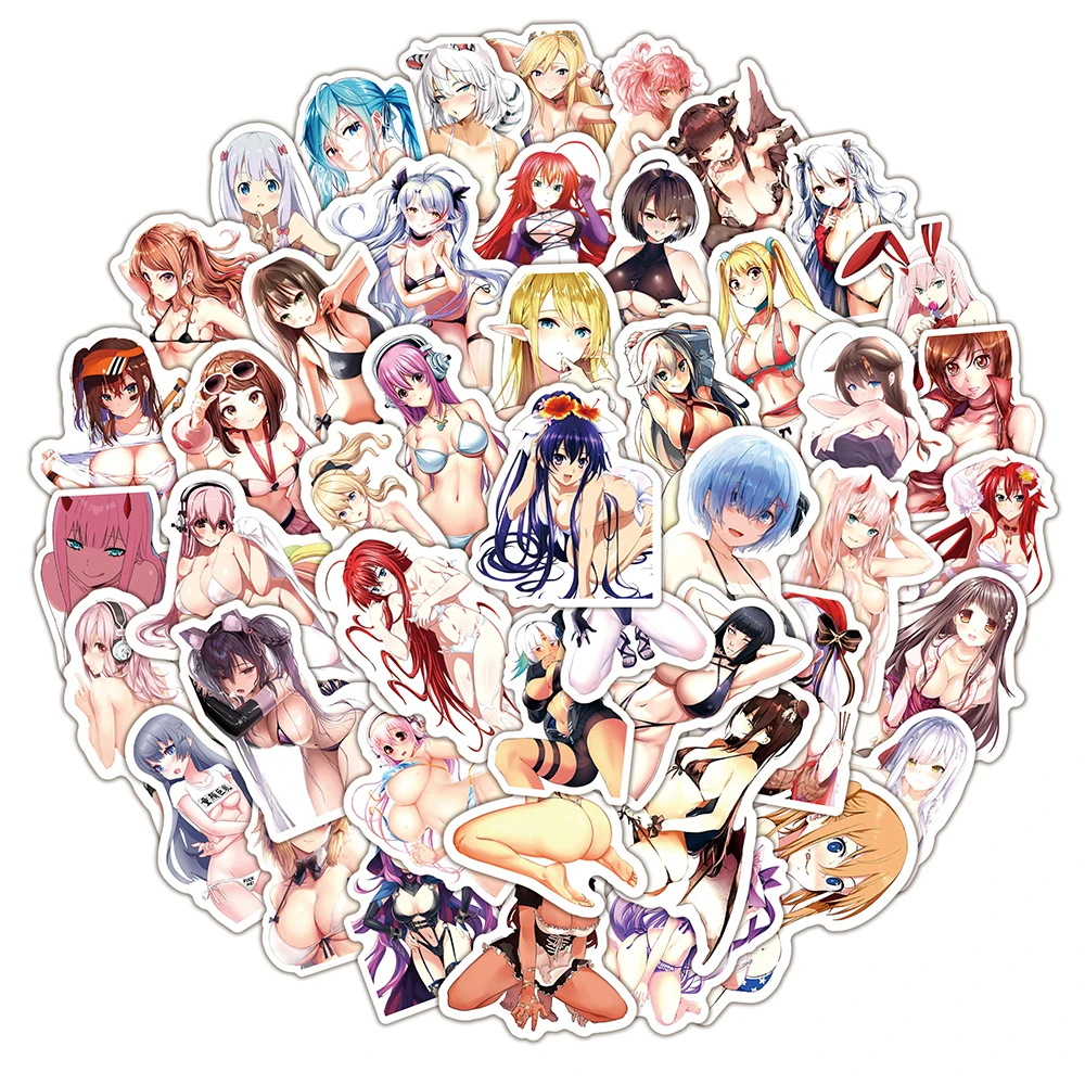 

10/30/50/100pcs Cartoon Hentai Sexy Anime Girl Waifu Stickers Toys DIY Decals Skateboard Phone Laptop Waterproof Adult Sticker