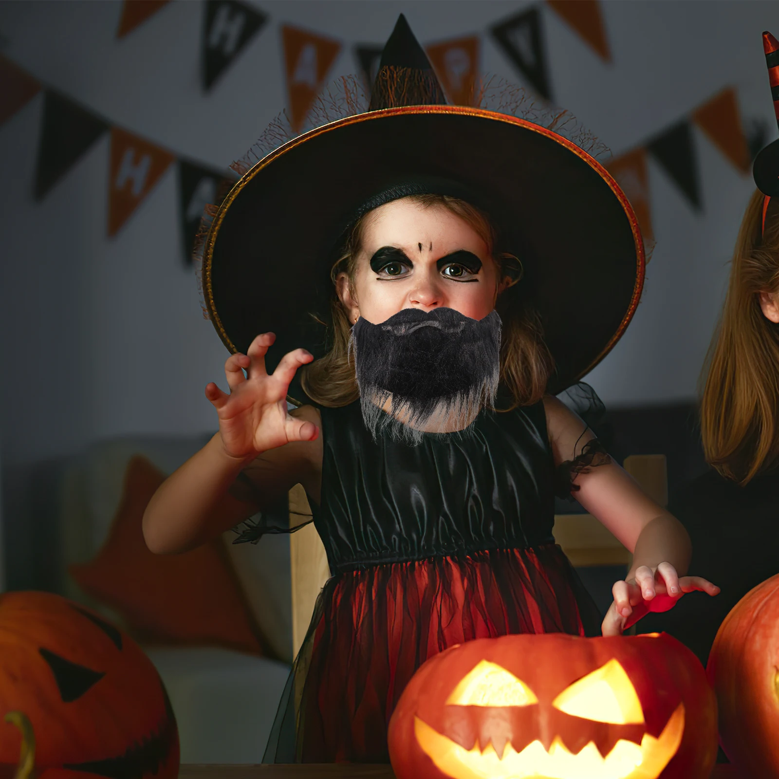 3 Stück gefälschte Bart-Requisiten, schwarze graue Bärte für Männer, Halloween, Weihnachten, Cosplay, Party-Zubehör, Kostüme, Bühne