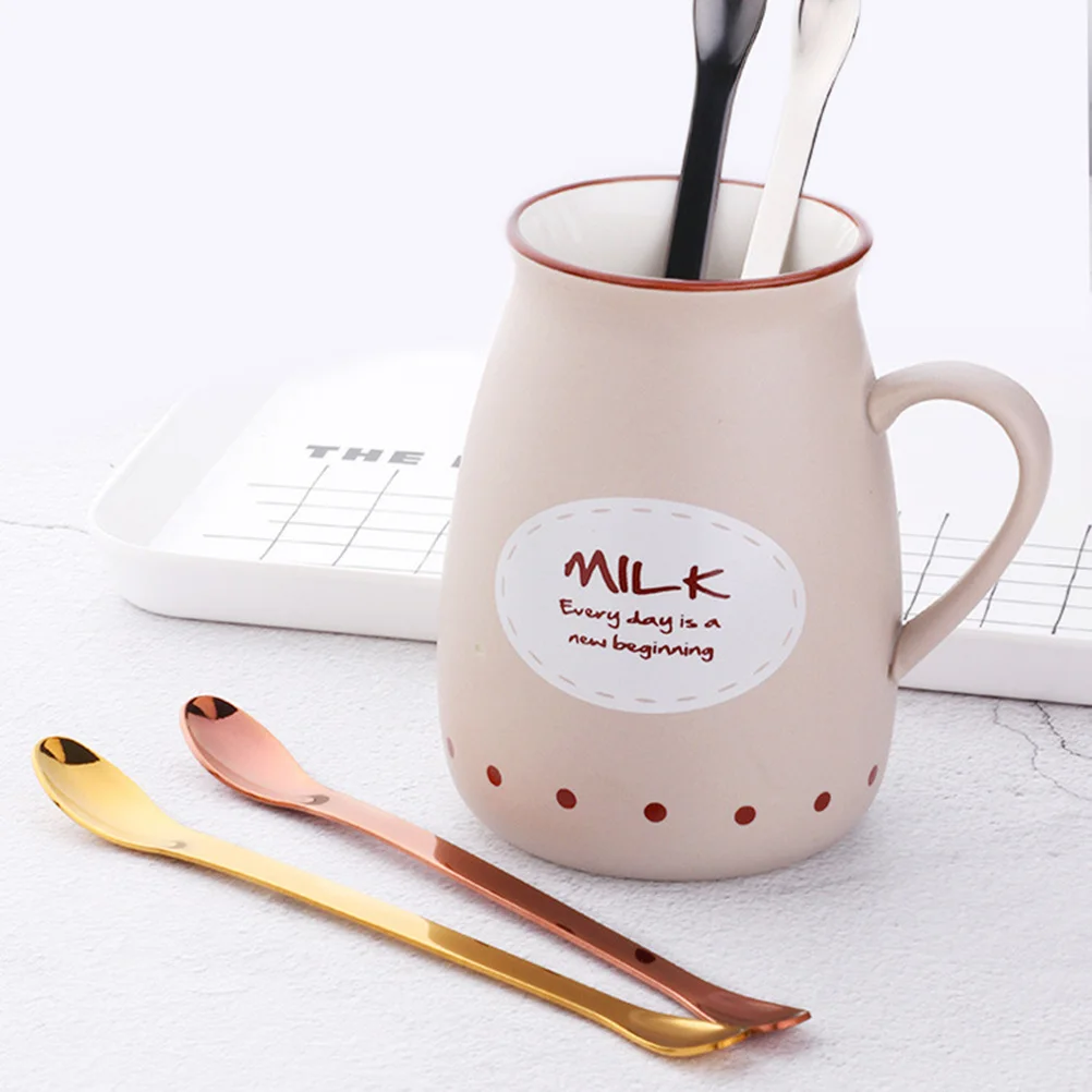 

Double-End Stainless Steel Seasoning Spoon Mirror Finished Drinks Stirring Scoop Creative Kitchen Tableware Black