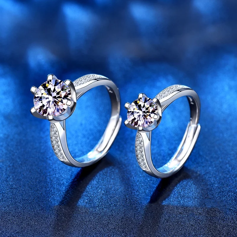 KNRIQUEN Moissanite D Color 18K Gold Plated 925 Sterling Silver Moissanite Ring Diamond Test Passed Jewelry With GRA Certificate