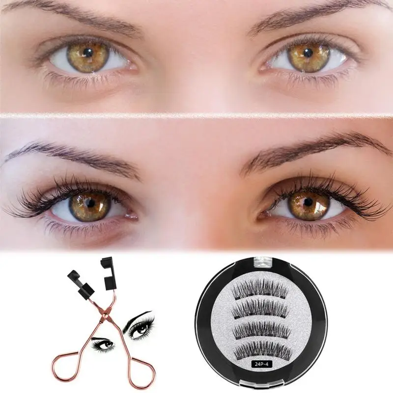 Magnetische Wimpers Zonder Eyeliner Geen Lijm Valse Magnetische Wimpers Met Wimpers Clip Herbruikbare, Natuurlijk Ogende Zachte Nepwimpers