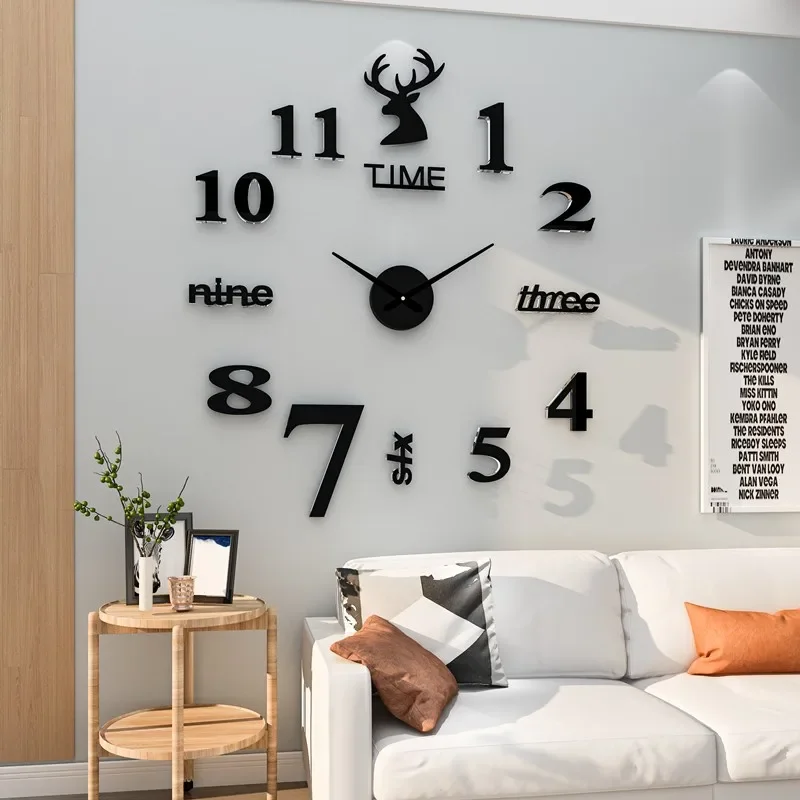 Wall clock living room home fashion personality creative clock simple modern decoration watch no punching