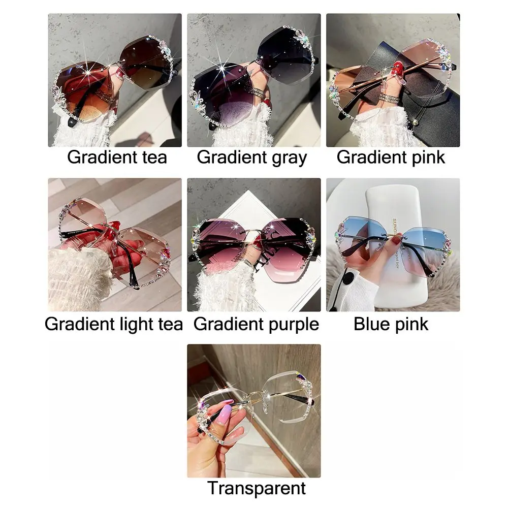Trendy Brand Design Rhinestone Sunglasses Women Gradient Lens UV400 Sun Glasses Fashion Street Snap Eyewear UV Protection Shades image 6