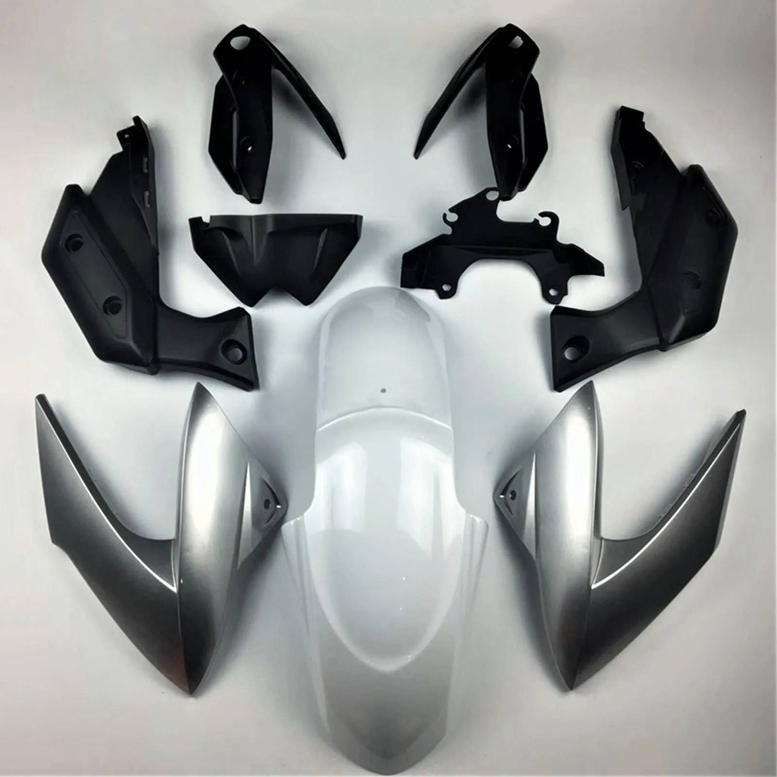 Kit de carenados para motocicleta Moke, apto para XJ6N XJ6 2009 2010 2011 2012, conjunto de carrocería, inyección ABS de alta calidad, blanco plateado