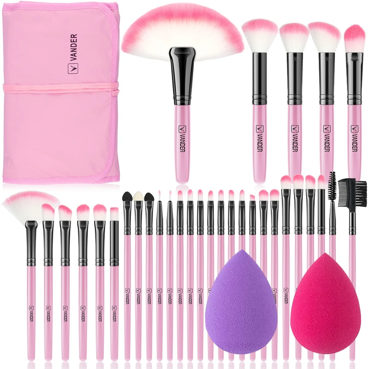 Ensemble de pinceaux de maquillage doux et moelleux pour femme, poudre, fond de teint, contour, fard à joues, correcteur, fard à barrage, kit de