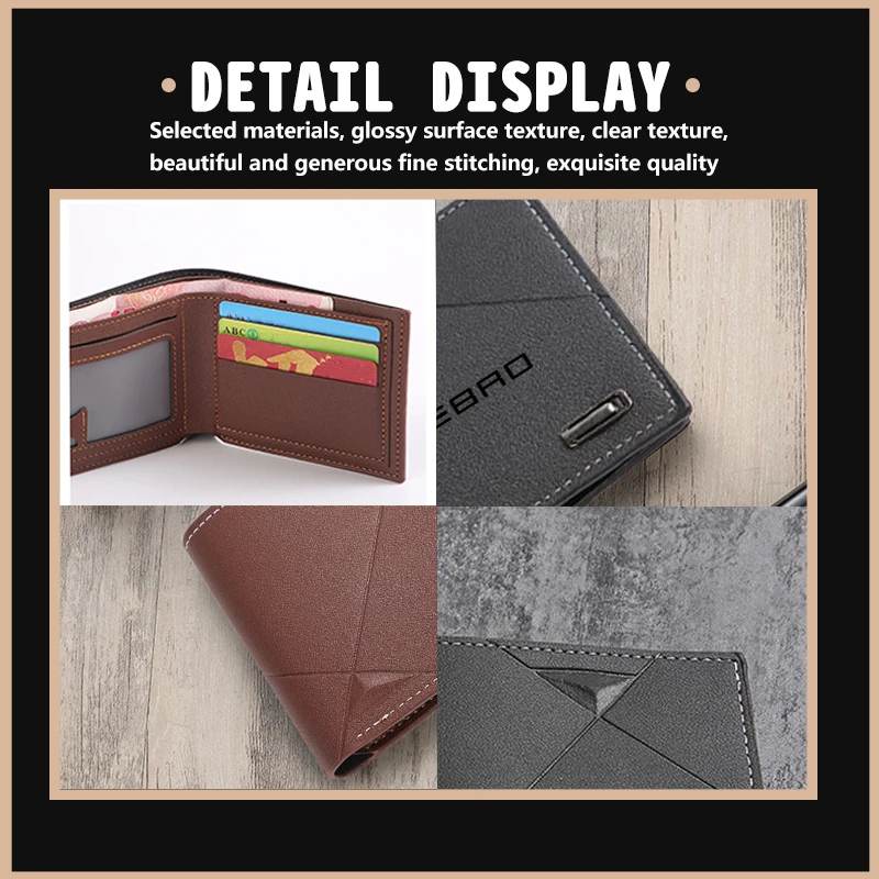 For Ebro Car Styling Men Fashion Short Wallet Coin Purse Credit Card Organiser Accessories S700 S800 S900 S400‌