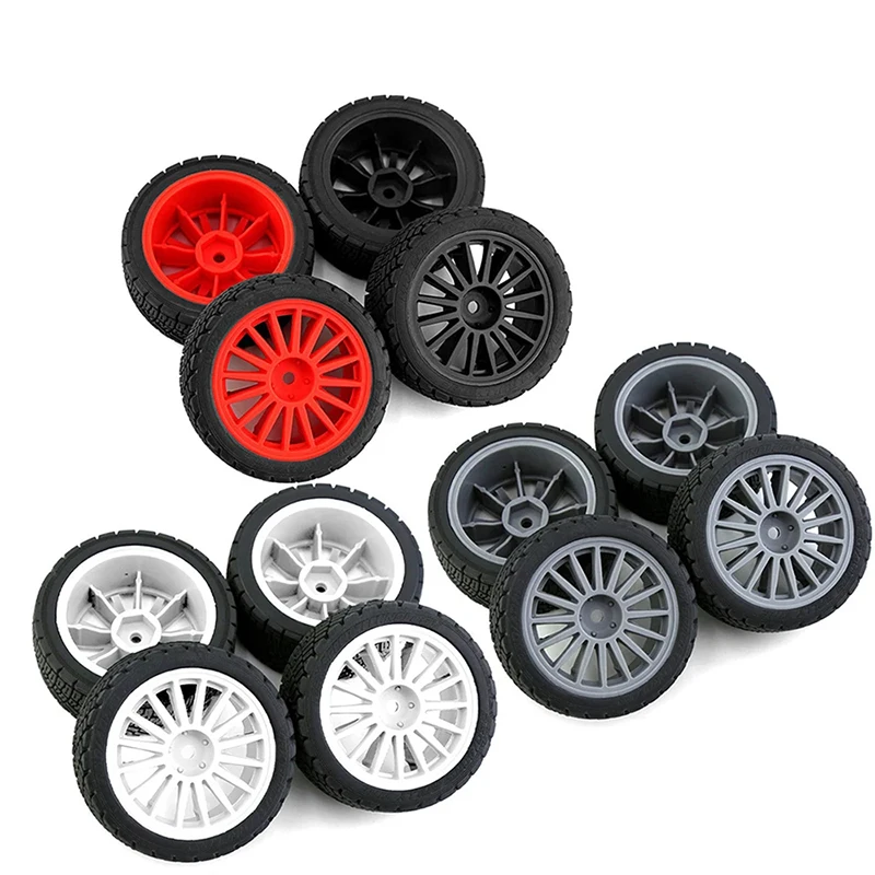 

RC 4Pcs 67mm Rubber Tire Wheel Tyre for Tamiya XV01 XV02 TT01 TT02 PTG-2 WRC Hyundai i20 1/10 RC Rally Racing Car Upgrade Parts