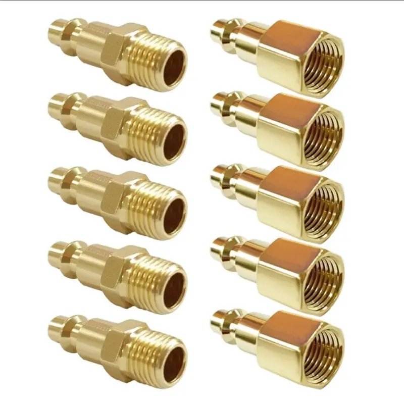 

YANA50I Brass Pneumatic Coupler 1/4 Inch NPT For Air Hose Quick Connect Plug Male Female For Air Compressor