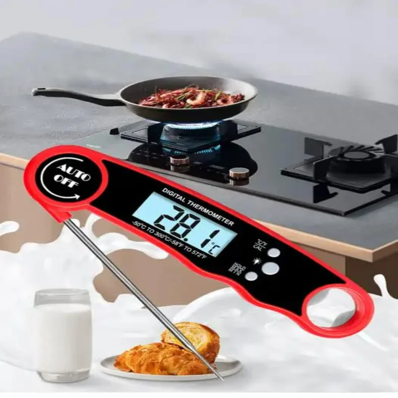 ميزان حرارة اللحوم المريح عالي السرعة للغاية ومقاوم للماء للشواية والمطبخ والشوي في الهواء الطلق وإعدادات الشواء - عيار متعدد الاستخدامات