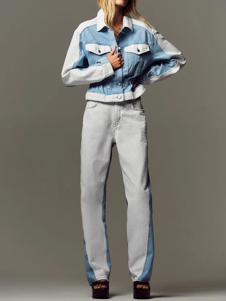 معطف جاكيت نسائي جديد مجموعة الخريف جينز متوسط الخصر إطلاق صيف 2025 أزياء عرقية عصرية للنساء