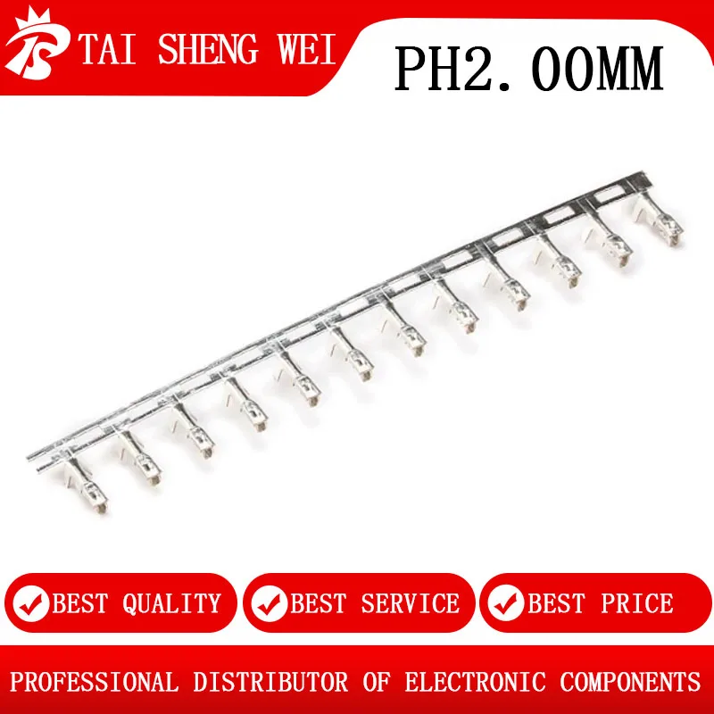 500PCS per reel PH2.0mm spring terminals crimp connectors phosphor bronze wire terminals spring pins PH-T pitch 2MM