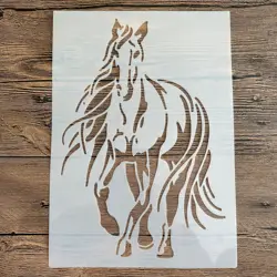 Plantillas A4 de 29x21cm con animales y caballos, bricolaje, pintura de pared, libro de recortes colorear, álbum en relieve, plantilla de tarjeta de papel decorativa, pared