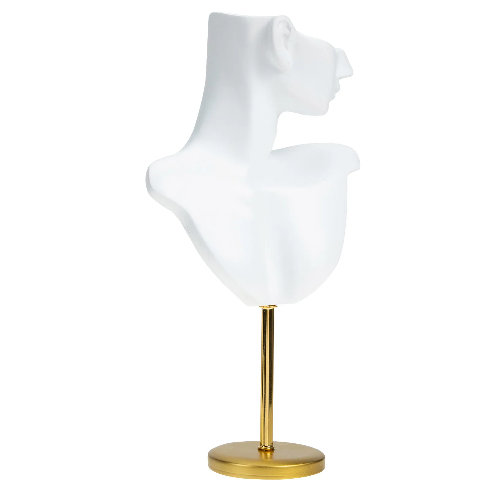 Chic Compact Jewelry Display Holder Resin Earring Bust Necklace Stand Delicate Workmanship Realistic Shape for Retail Shop