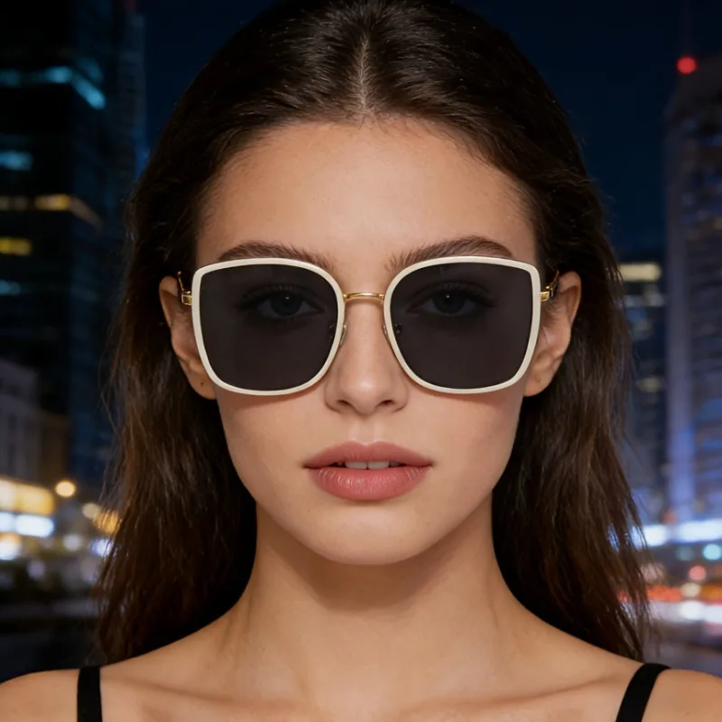 Neue große, trendige, internetbekannte Sonnenbrille für Damen, Sonnenbrille zum Autofahren, Sonnenschutz-Sonnenbrille
