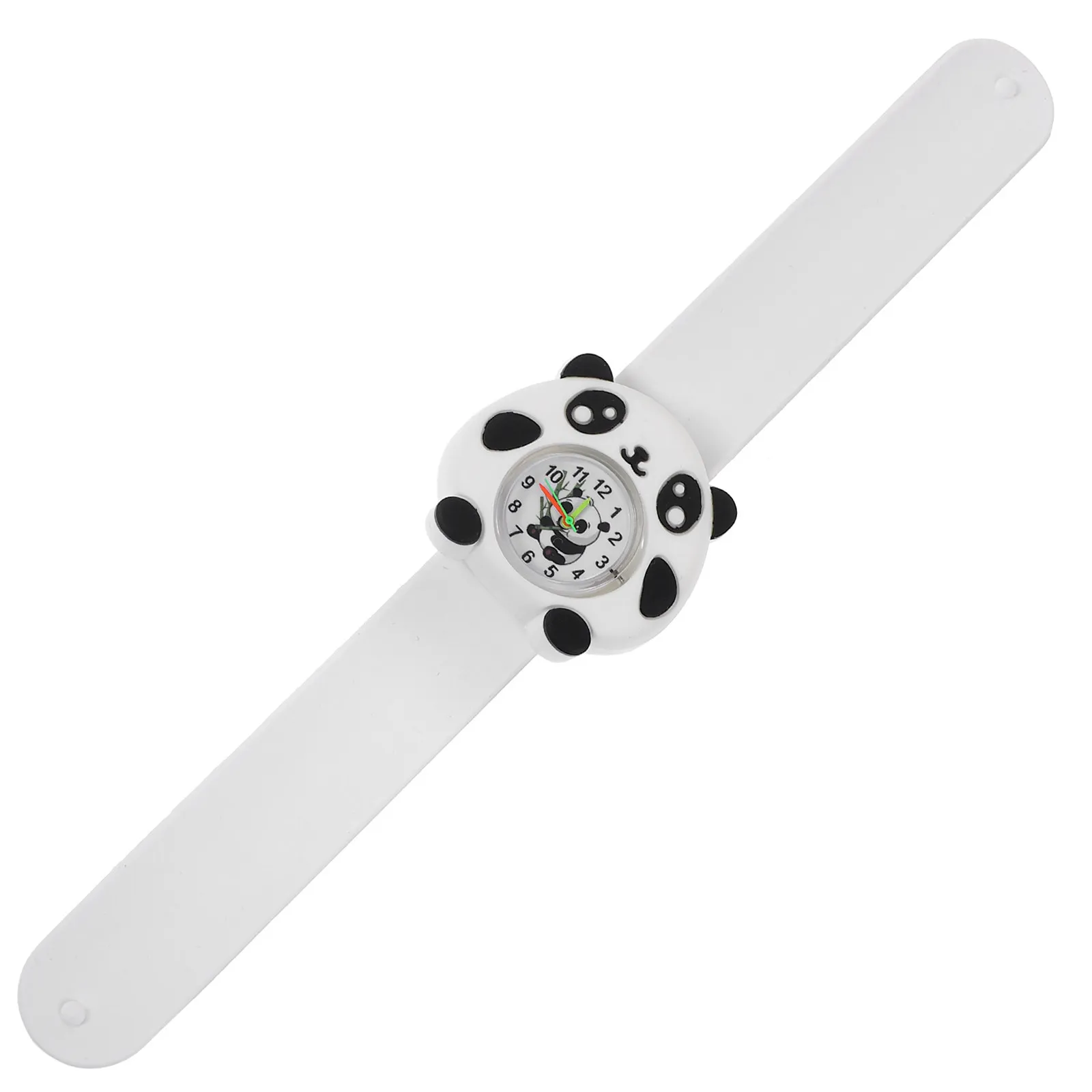Panda Pattern Watch Adorable Cartoon Wristwatch Soft Strap Students Time Learning Gift Watch