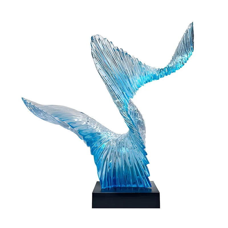 

Modern light luxury transparent resin sculpture ornament, model room sales office hotel lobby soft decoration