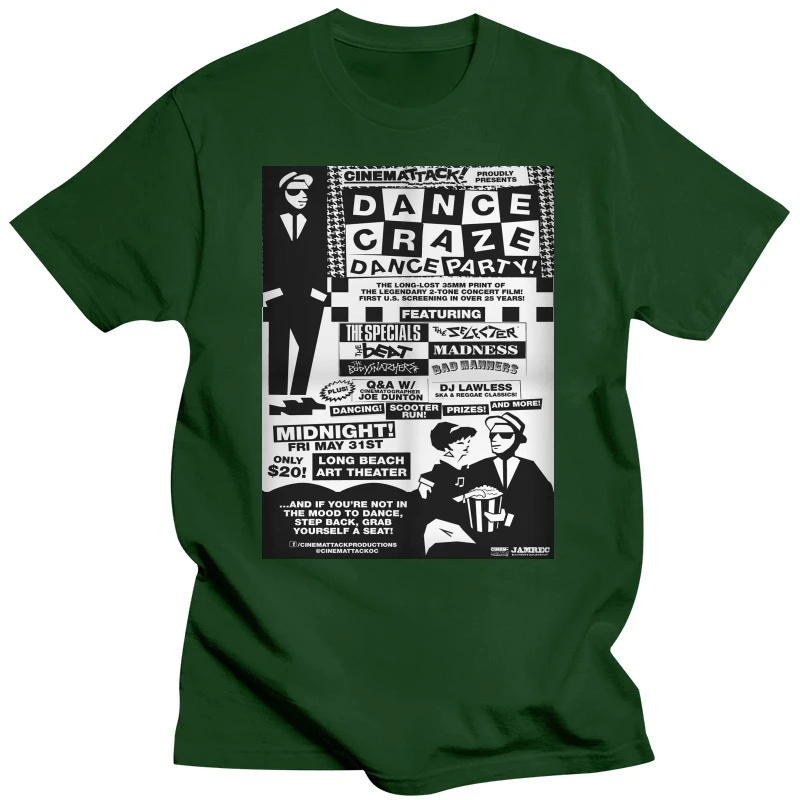 2 toni Ska Top Tee T Shirt Mens The Specials Dance Craze Madness 2 Tone Selecter Top T-Shirt di alta qualità