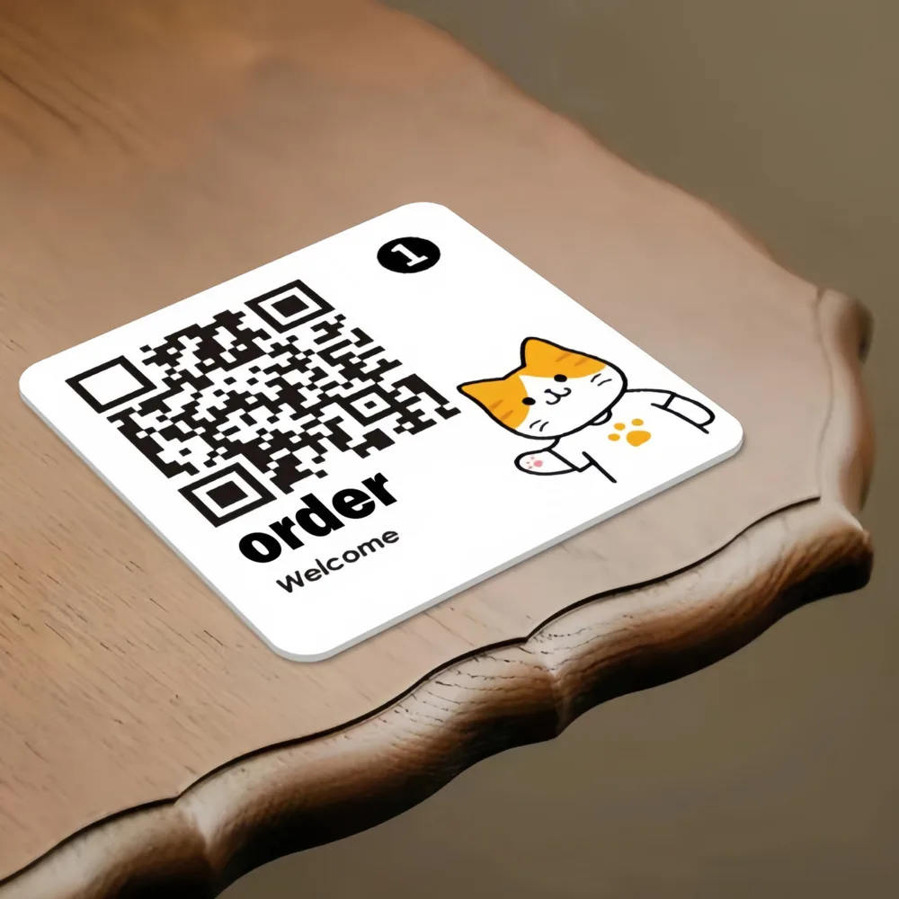 

Наклейки на плоский стол QR, персонализированные акриловые таблички с именем, создайте эксклюзивные украшения стола, украшения на заказ
