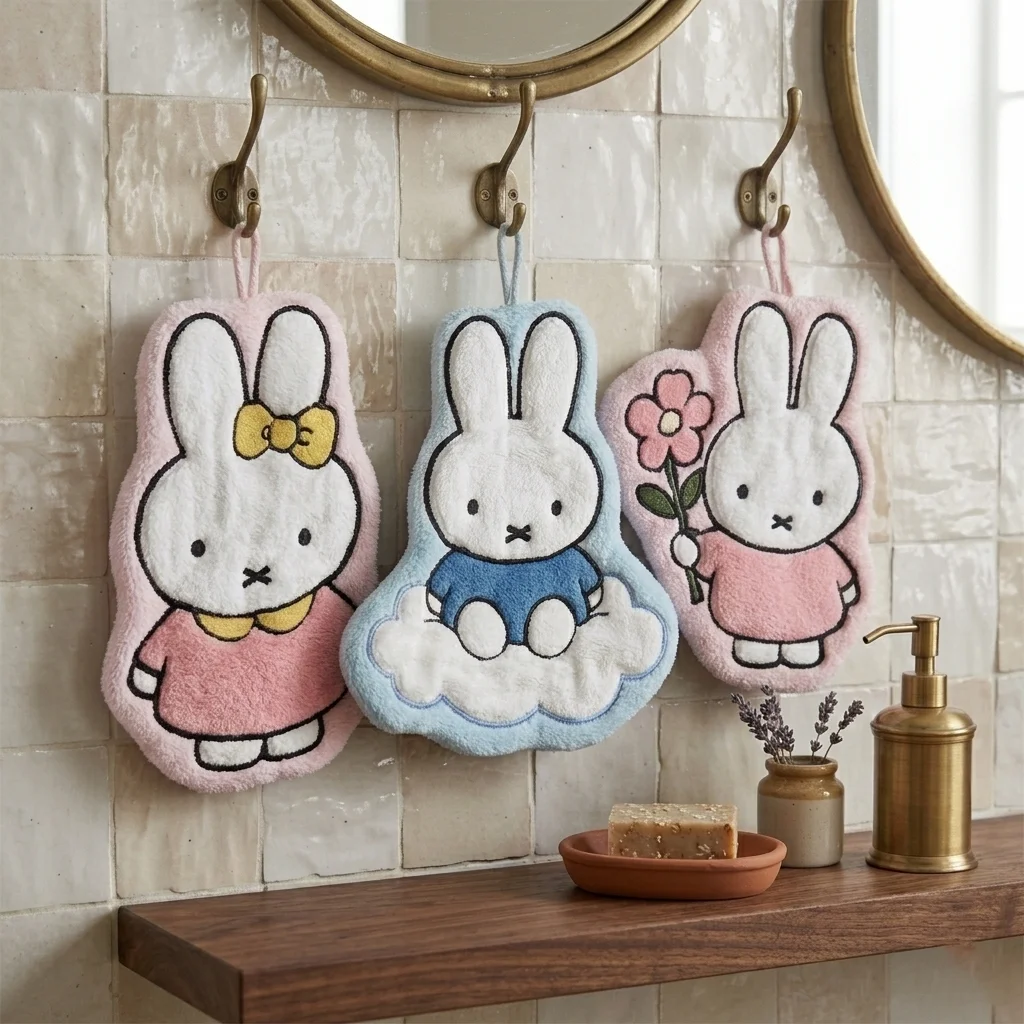 1/3 Pcs Cute Miffy Hand Wipes Thickened Toilet Bathroom Cartoon Handkerchief Gift Hand Wipes Miffy Peripherals image 2