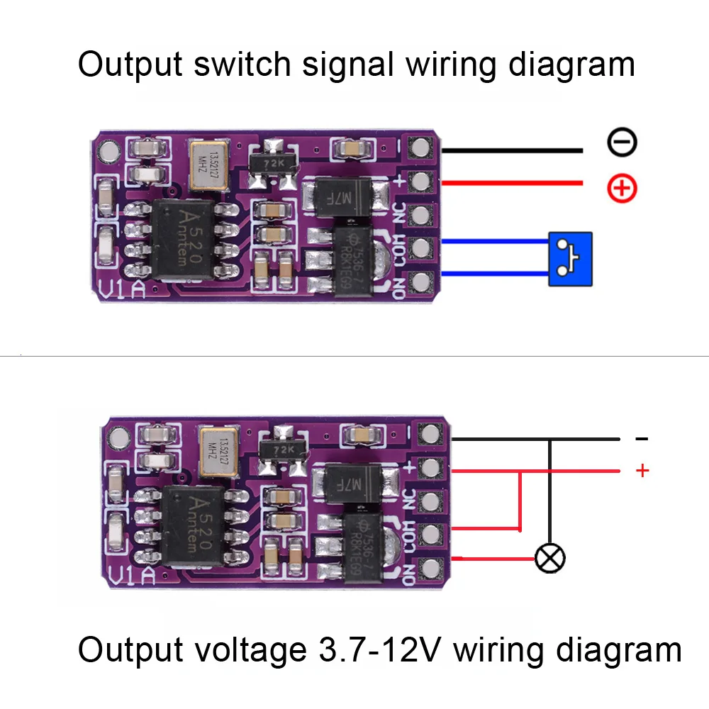 3.7v 5v 6v 7.4v 9v 12v 433Mhz Power Saving Mini Size Relay Contact RF Wireless Momentary Mode Switches Small Tiny Remote Control