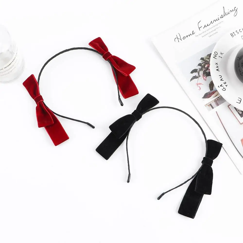 

Fashion Party Women Headwear Make Up Girls Velvet Bow Headband Hair Hoop Hair Accessories Hair Bands